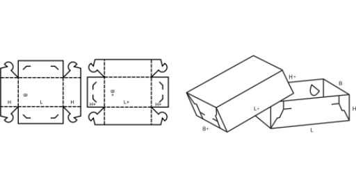 Krabice s vysokým víkem FEFCO 0307 Krabice s vysokým víkem FEFCO 0307