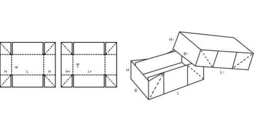 Krabice s víkem FEFCO 0308 Krabice s víkem FEFCO 0308