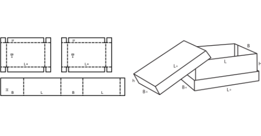 Třídílná krabice FEFCO 0310 Třídílná krabice FEFCO 0310