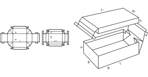 Krabice s víkem FEFCO 0322 Krabice s víkem FEFCO 0322