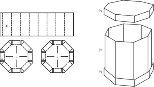 Pravidelný oktabin FEFCO 0350 Pravidelný oktabin FEFCO 0350