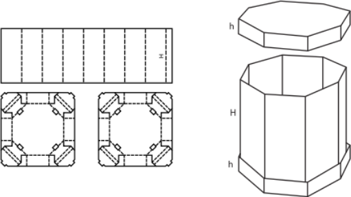 Pravidelný oktabin FEFCO 0351 Pravidelný oktabin FEFCO 0351