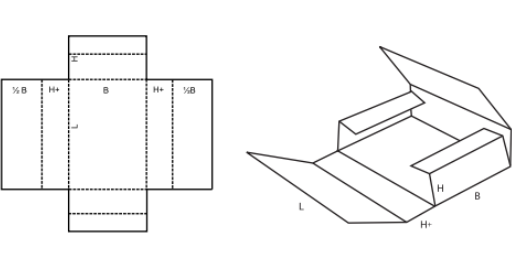 Křížová skládaná krabice FEFCO 0401 Křížová skládaná krabice FEFCO 0401