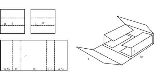 Třídilná skládaná krabice FEFCO 0405 Třídilná skládaná krabice FEFCO 0405