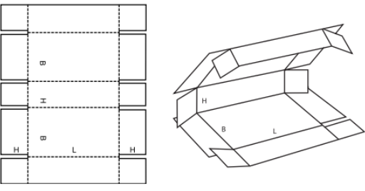 Jednodílná skládaná krabice FEFCO 0409 Jednodílná skládaná krabice FEFCO 0409
