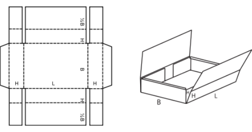 Jednodílná skládaná krabice FEFCO 0412 Jednodílná skládaná krabice FEFCO 0412