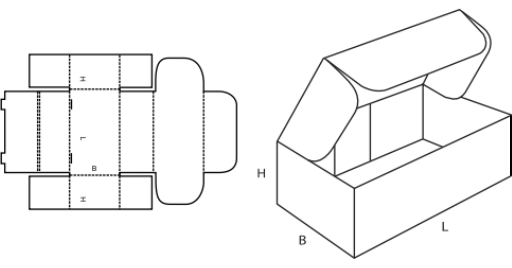 Krabice se zasouvacím víkem FEFCO 0426 Krabice se zasouvacím víkem FEFCO 0426