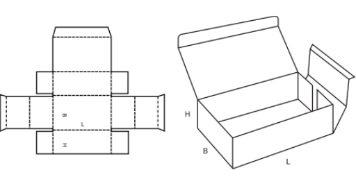 Krabice se zasouvacím víkem FEFCO 0428 Krabice se zasouvacím víkem FEFCO 0428