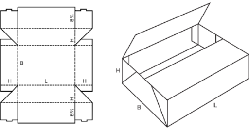 Krabice s víkem FEFCO 0437 Krabice s víkem FEFCO 0437