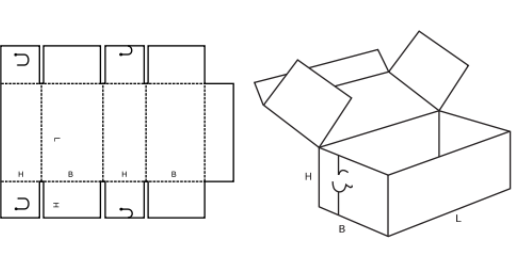Krabice s víkem FEFCO 0442 Krabice s víkem FEFCO 0442