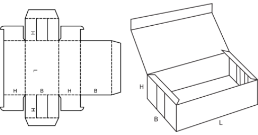 Krabice s víkem FEFCO 0445 Krabice s víkem FEFCO 0445