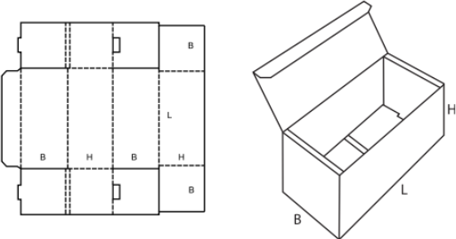 Krabice s víkem FEFCO 0470 Krabice s víkem FEFCO 0470