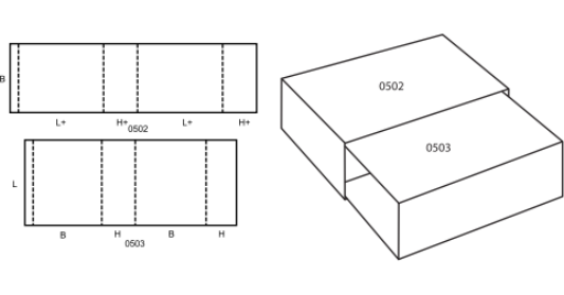 Zasouvací krabice FEFCO 0505 Zasouvací krabice FEFCO 0505