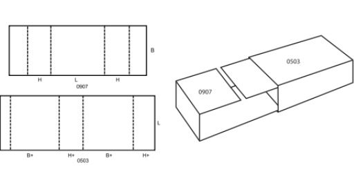Zasouvací krabice FEFCO 0509 Zasouvací krabice FEFCO 0509