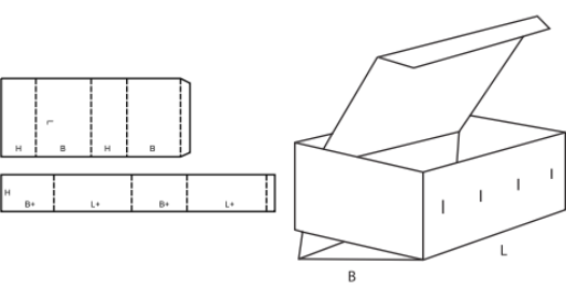 Skládaná krabice FEFCO 0510 Skládaná krabice FEFCO 0510