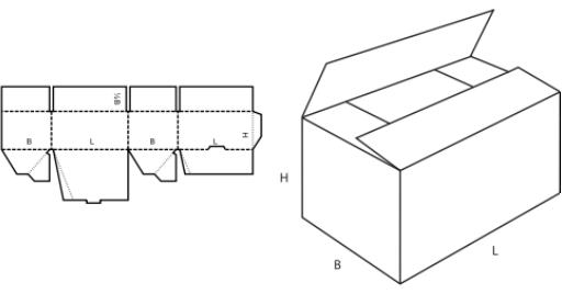 Krabice se samosvorným dnem FEFCO 0701 Krabice se samosvorným dnem FEFCO 0701