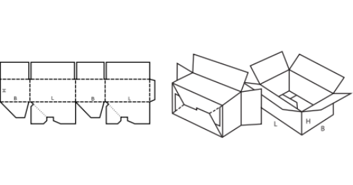Krabice se samosvorným dnem FEFCO 0711 Krabice se samosvorným dnem FEFCO 0711