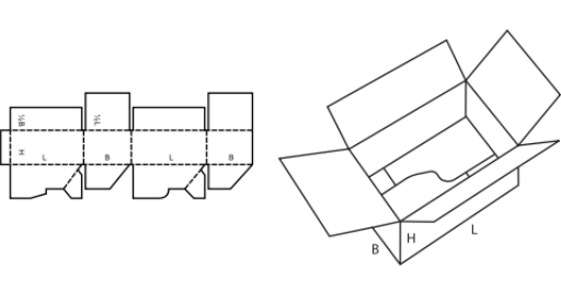 Krabice se samosvorným dnem FEFCO 0712 Krabice se samosvorným dnem FEFCO 0712
