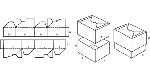 Krabice se samosvorným dnem FEFCO 0714 Krabice se samosvorným dnem FEFCO 0714
