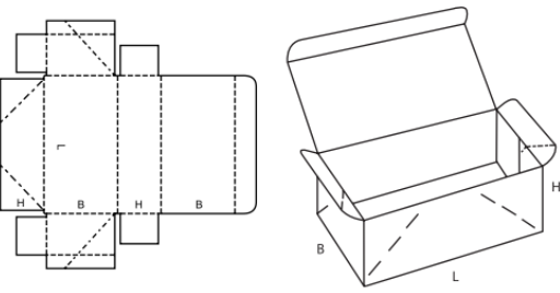 Krabice se zasouvacím víkem FEFCO 0747 Krabice se zasouvacím víkem FEFCO 0747