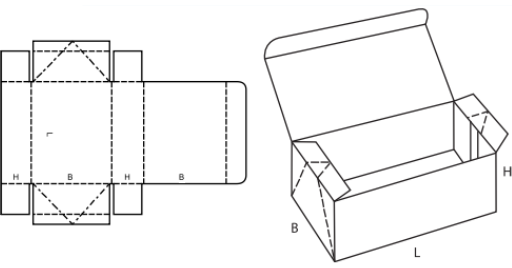 Krabice se zasouvacím víkem FEFCO 0748 Krabice se zasouvacím víkem FEFCO 0748